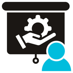 Onboarding Glyph Blue Grey Icon