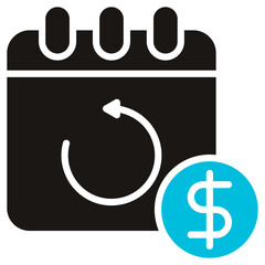 Subscription Glyph Blue Grey Icon