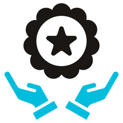 Appreciation Glyph Blue Grey Icon