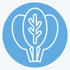 Icon Spinach. related to Fruits and Vegetables symbol. blue eyes style. editable