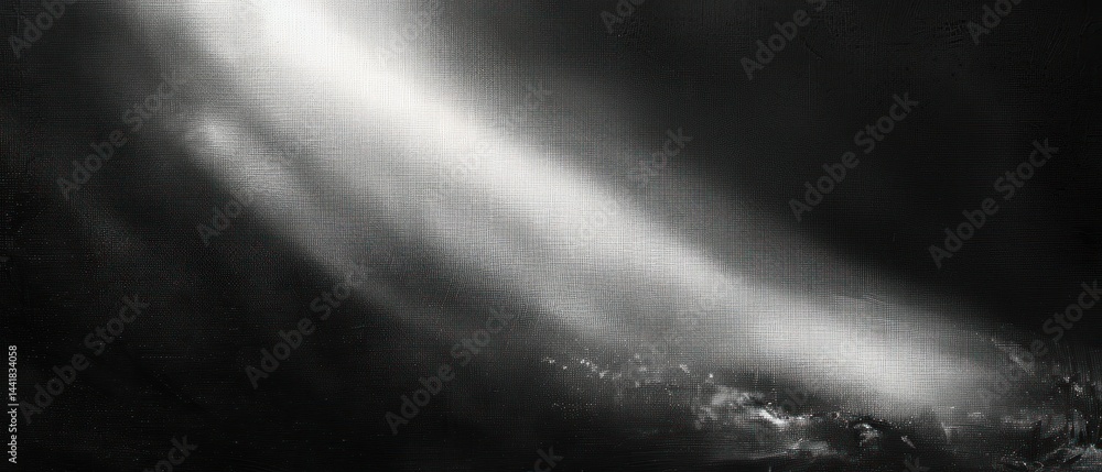 Poster dark abstract background with diagonal white light streaks piercing through textured black surface c