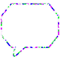 ステンドグラス風吹き出し　三角形模様　角のある八角形