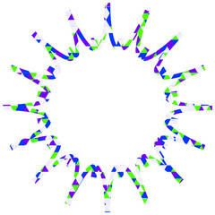 Fototapeta premium ステンドグラス風吹き出し 三角形模様 ギザギザした形