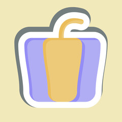 Obraz premium Sticker Bell Pepper. related to Fruits and Vegetables symbol. editable