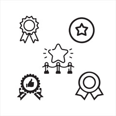 Simple Vector Icons Representing Awards, Recognition, and Achievement