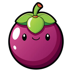 Vector illustration of funny mangosteen for children's design