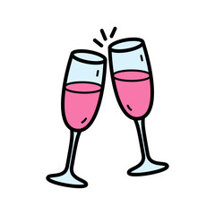 Toast with Pink Drinks