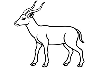 Elegant Markhor Line Art