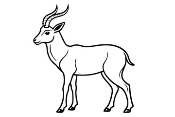 Elegant Markhor Line Art
