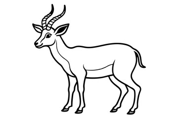 Elegant Markhor Line Art