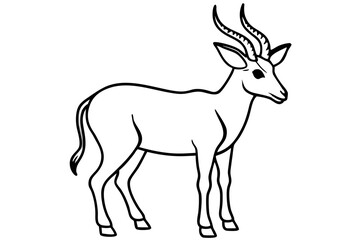 Elegant Markhor Line Art