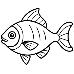 One-Line Piranha Vector Artwork