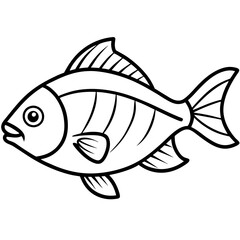 One-Line Piranha Vector Artwork