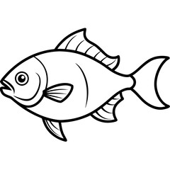 One-Line Piranha Vector Artwork
