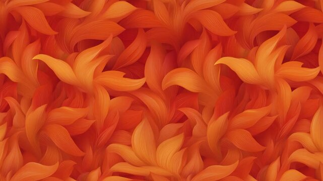 Orange Floral Petals Seamless Looped Animation Background