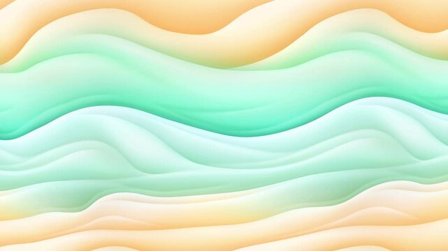 Abstract Wavy Background Loop: Teal, Orange, and Cream Gradient