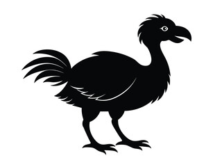 A cute cartoon vector illustration depicts a black and white farm animal, a dodo isolated on a white background © SEAMOR