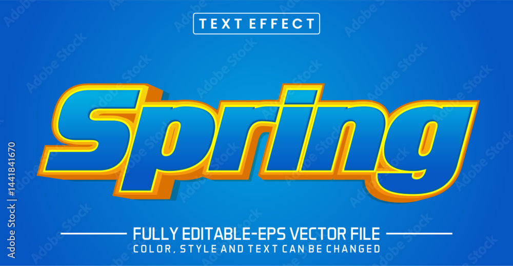 Poster spring font text effect editable
