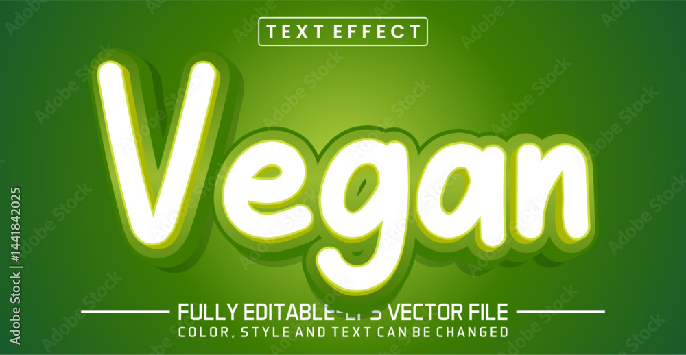 Poster vegan font text effect editable