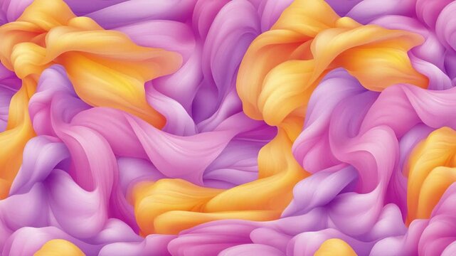 Abstract Pink and Yellow Flowing Fabric Loop Animation Background