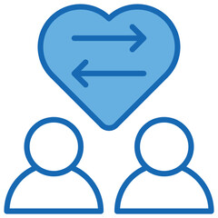 Relationship Blue White Icon