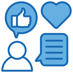 Engagement Blue White Icon