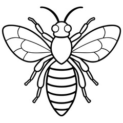 Simple Bee Sketch Vector