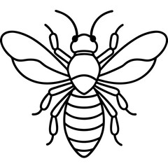 Simple Bee Sketch Vector
