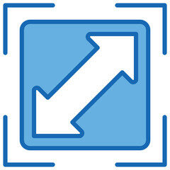 Resolution Blue White Icon