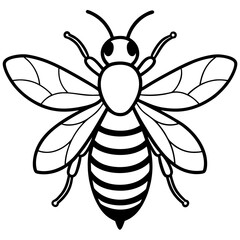Simple Bee Sketch Vector
