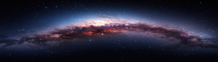 Naklejka premium breathtaking view of galaxy with vibrant colors and countless stars, evoking sense of wonder and exploration