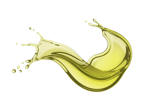 A dynamic splash of golden liquid frozen in time against a stark black background creating movement and form