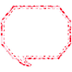 ステンドグラス風吹き出し　三角形模様　角のある八角形