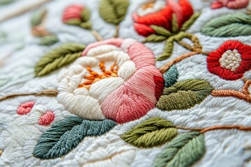 rosehip embroidery with high quality stitch 