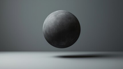 A minimalistic floating sphere on a smooth surface with soft shadows.