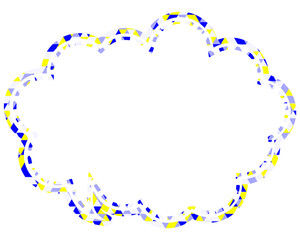 Fototapeta premium ステンドグラス風吹き出し 三角形模様 丸みのある雲形