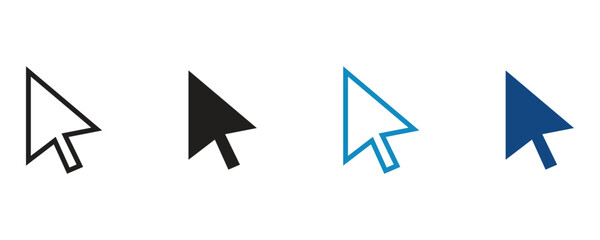 Click. Icon for design. Easily editable,
,Cursor icons set and Computer curser vector icon Pointing sign Curser silhouette vector art of illustration