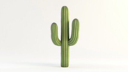 Isolated green cactus against a plain background