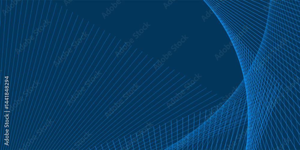 Poster a modern abstract background featuring rotating parallel line groups on a blue backdrop. the dynamic