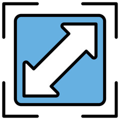 Resolution Blue Black Icon