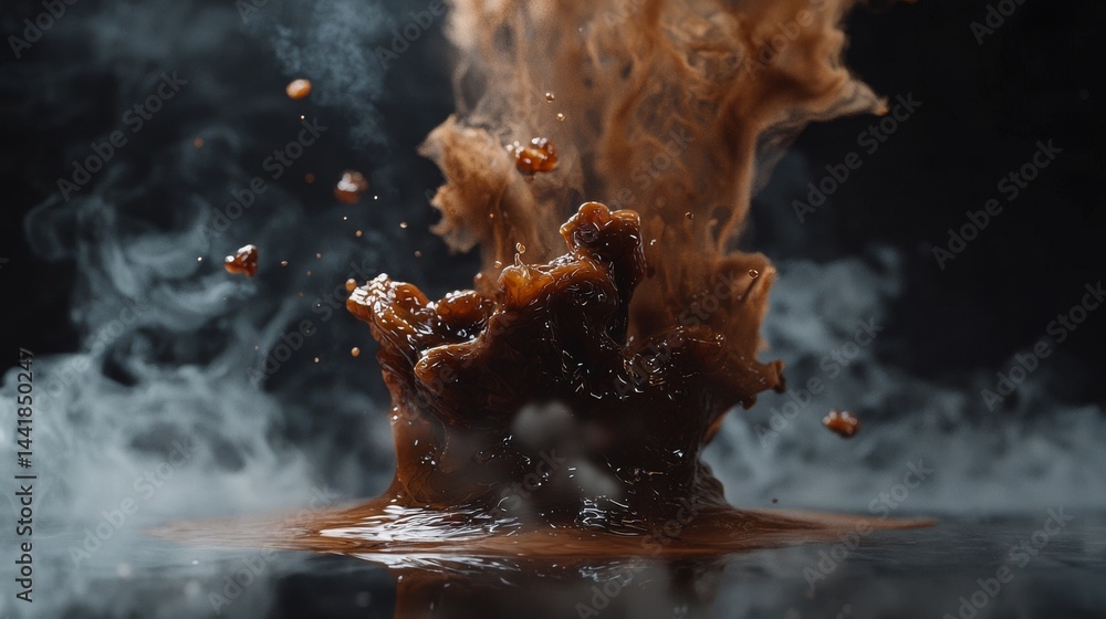 Aufkleber captivating splash of rich coffee creating dynamic textures and captivating visuals.