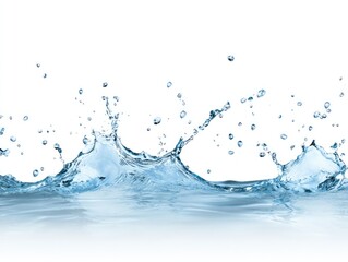 Water splashes on white background