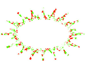 ステンドグラス風吹き出し　三角形模様　細長いギザギザした形