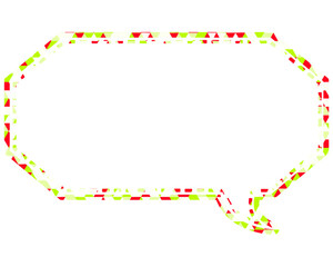 Fototapeta premium ステンドグラス風吹き出し 三角形模様 細長い八角形