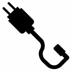Minimalist Cable Connector Silhouette Vector