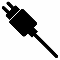 Minimalist Cable Connector Silhouette Vector
