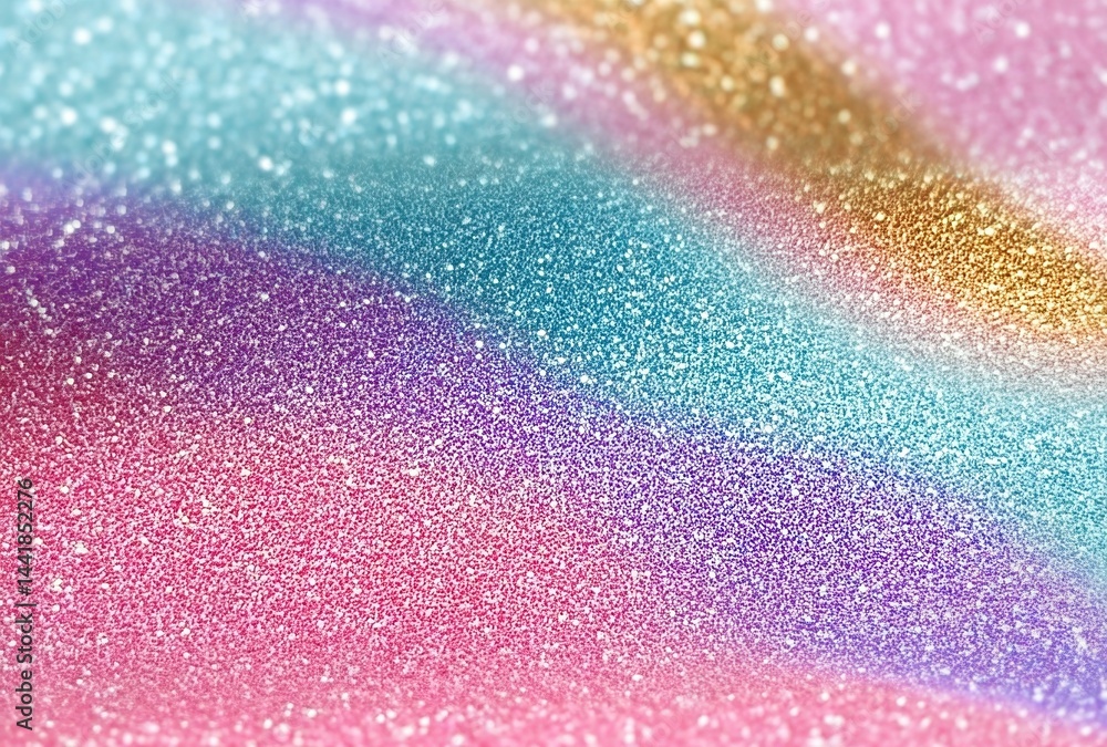 Poster pastel rainbow glitter texture background with soft shimmer and smooth gradient colors, featuring sp