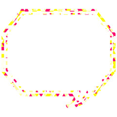 ステンドグラス風吹き出し　三角形模様　角のある八角形