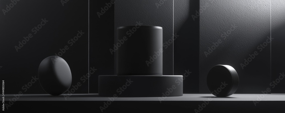 Poster elegant monochrome shapes on a minimalistic background for modern design projects.