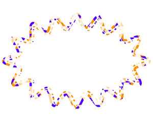 ステンドグラス風吹き出し　三角形模様　細長い丸みのあるギザギザした形